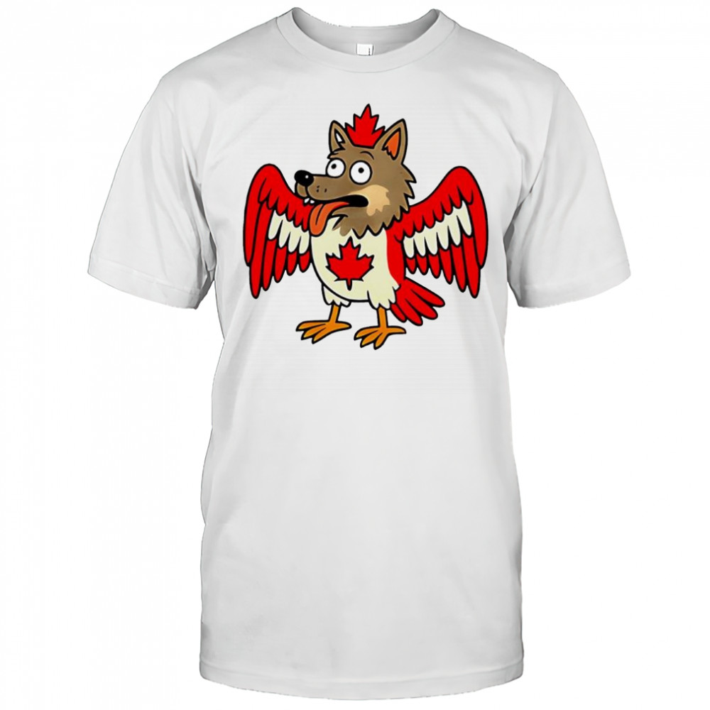 Maple-Mad Wolfbird Quirky Canadian Creature shirt