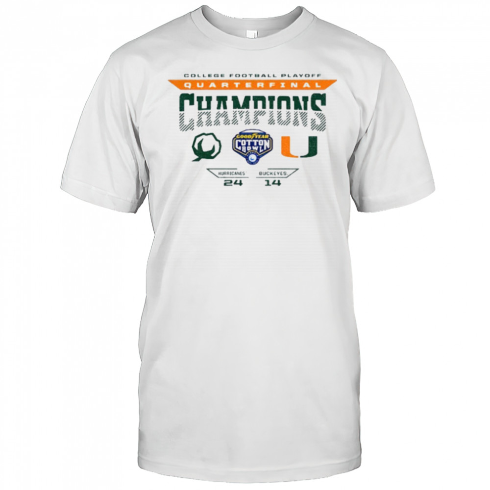 Miami Hurricanes beat Ohio State Buckeyes 24 14 2025 CFP Cotton Bowl Champions shirt