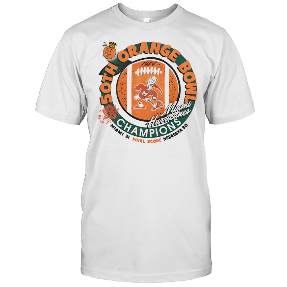 Miami Hurricanes Orange Bowl Champions 50th shirt