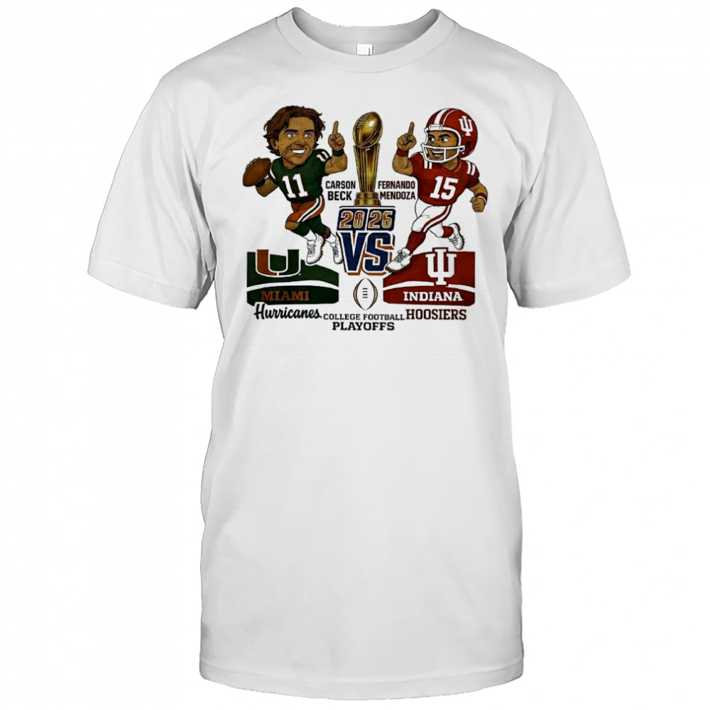 Miami Hurricanes vs Indiana Hoosiers CFP National Championship 2026 trophy shirt