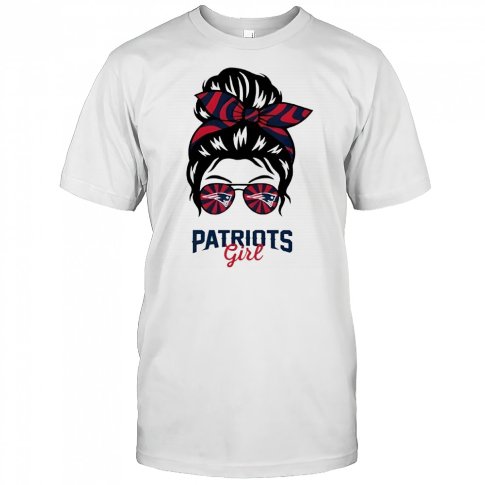 New England Patriots Girl Messy Bun Glasses shirt