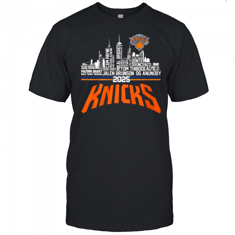 New York Knicks 2025 City Skyline Roster T Shirt