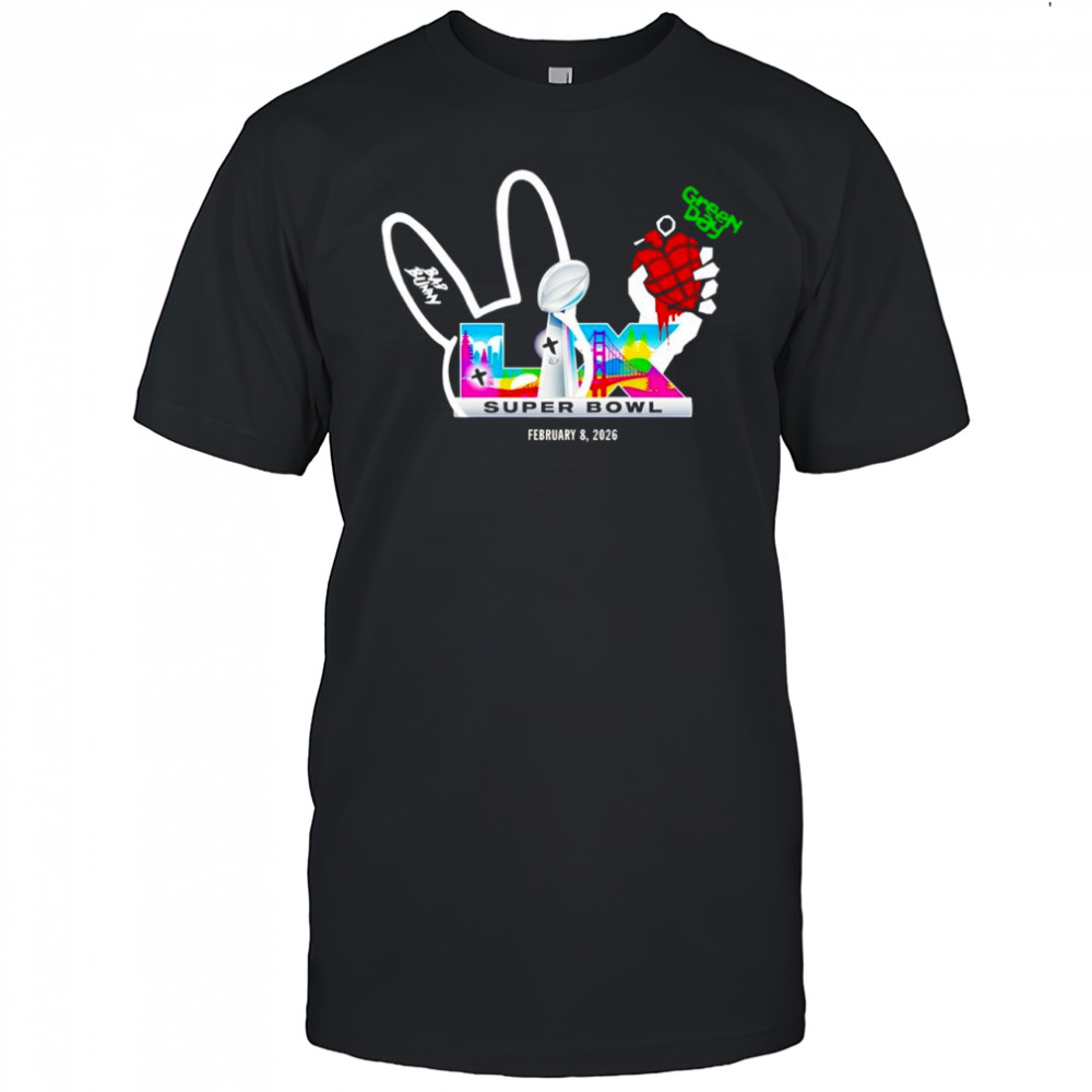 NFL Super Bowl Lx 2026 x Bad Bunny x Green Day Opening And Halftime Shows Logo shirt