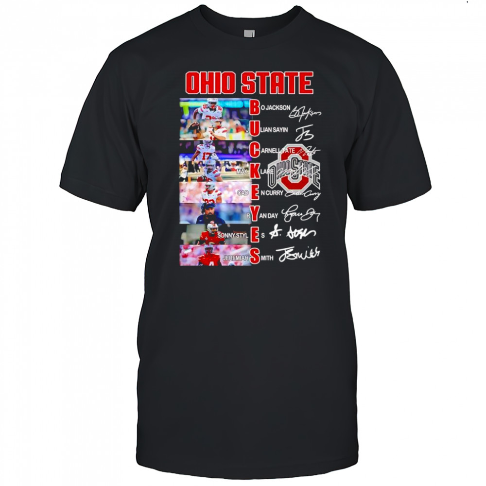 Ohio State Buckeyes football players signature graphic shirt