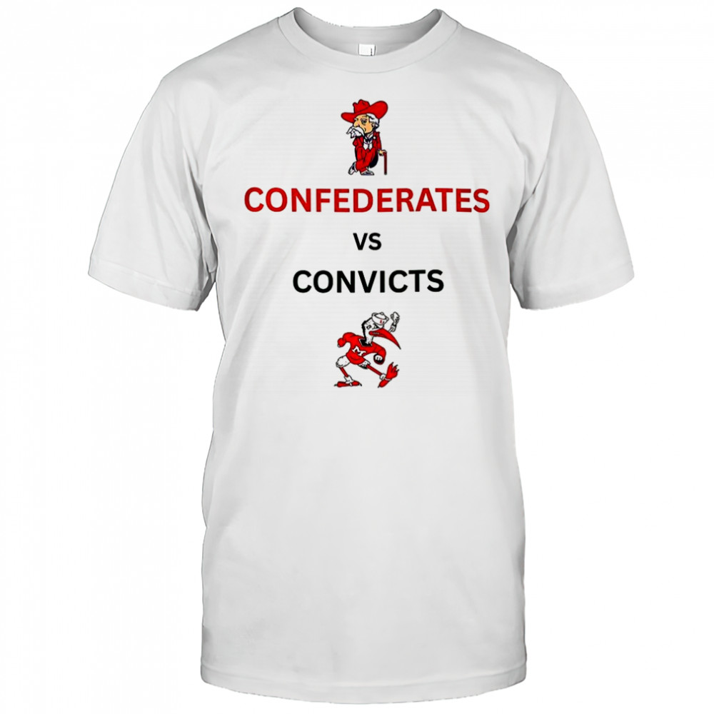 Ole Miss Rebels Confederates Vs Miami Hurricanes Convicts mascot shirt