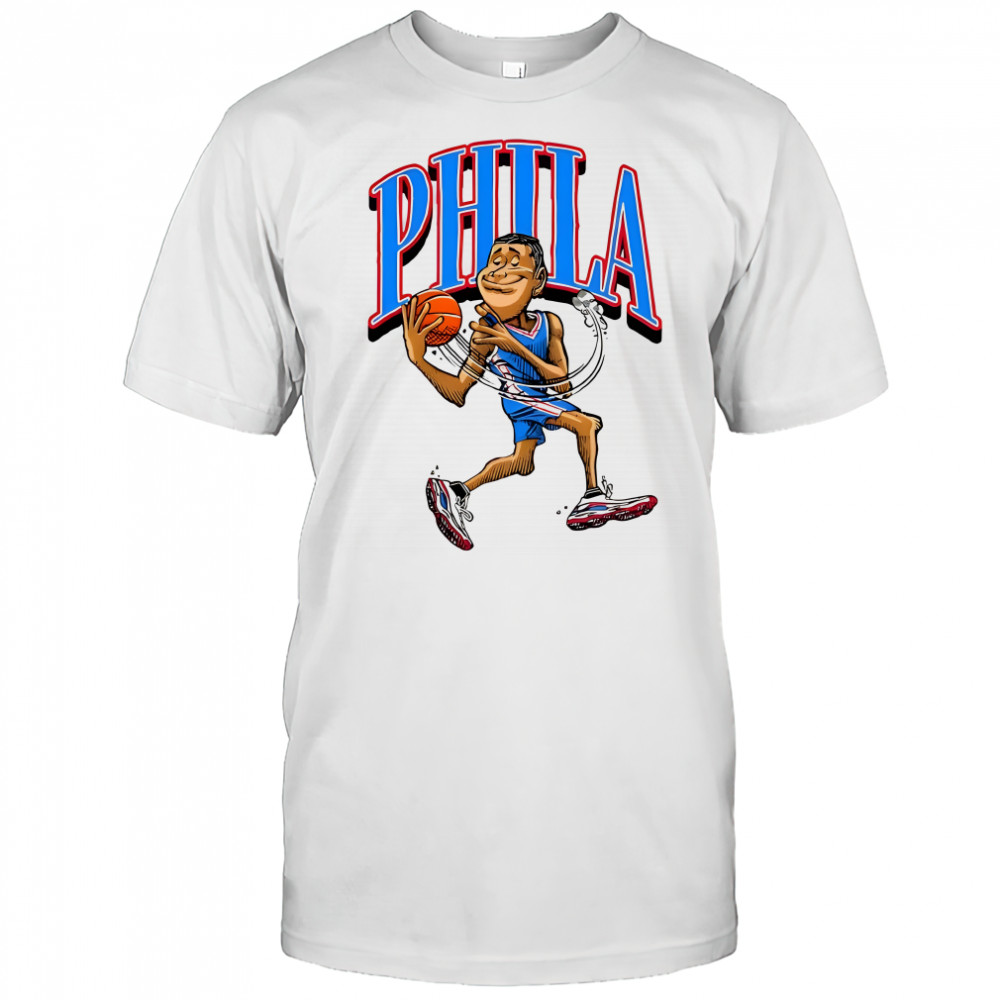 Philadelphia 76ers basketball player caricature shirt