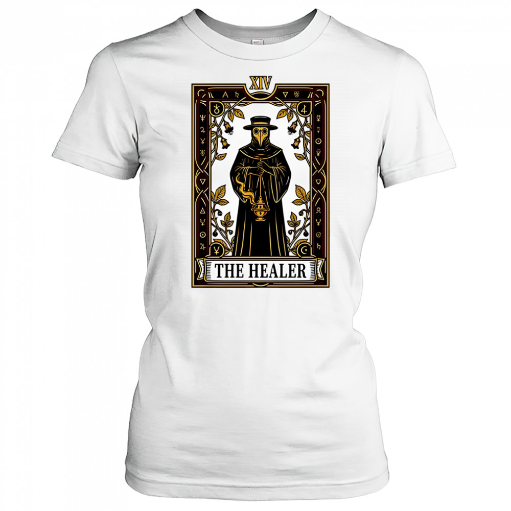 Plague doctor The Healer The Black Death XIV century Tarot card retro shirt