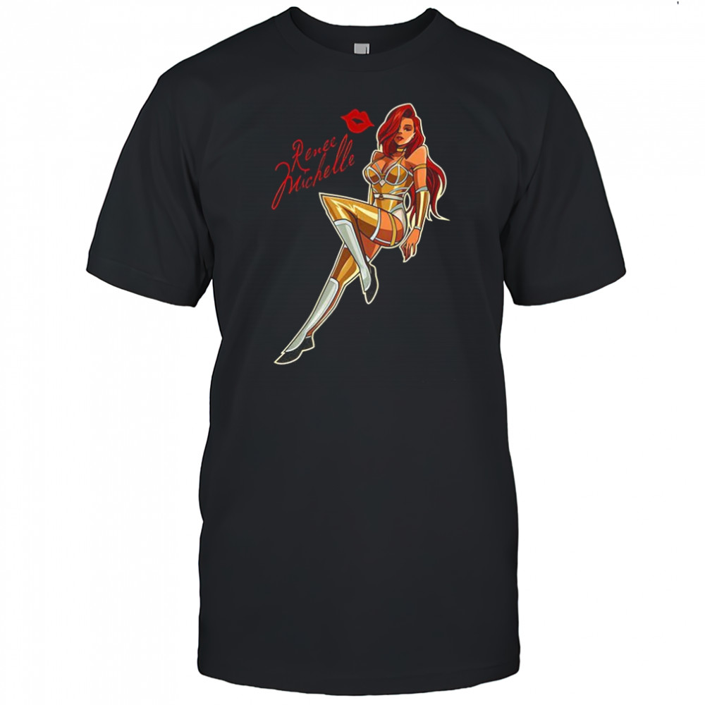 Renee Michelle WWE golden and lips shirt