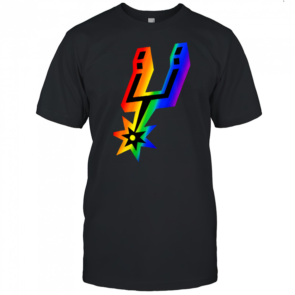 San Antonio Spurs with LGBT pride logo shirt