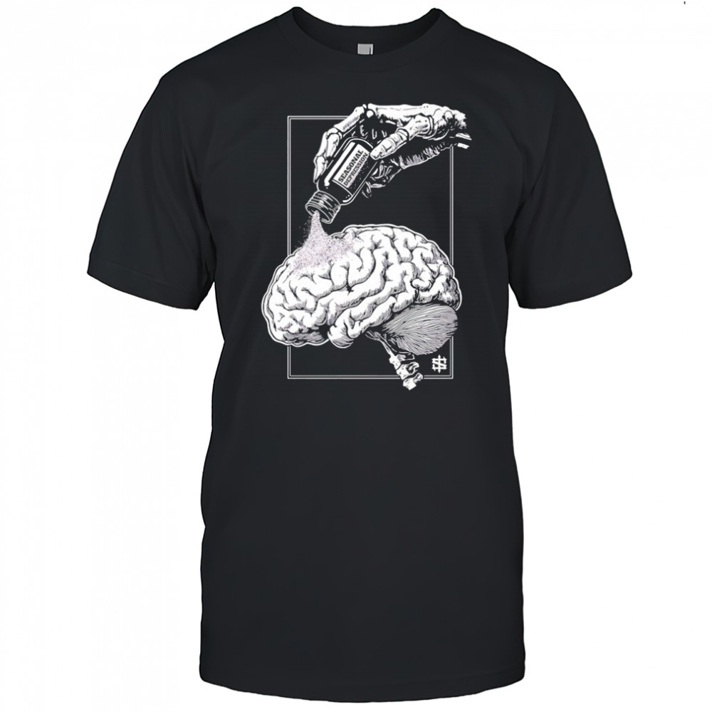 Seasonal Depression skeletal hand brain shirt