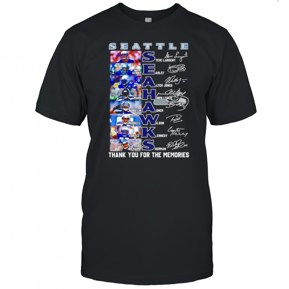 Seattle Seahawks football players signature graphic shirt