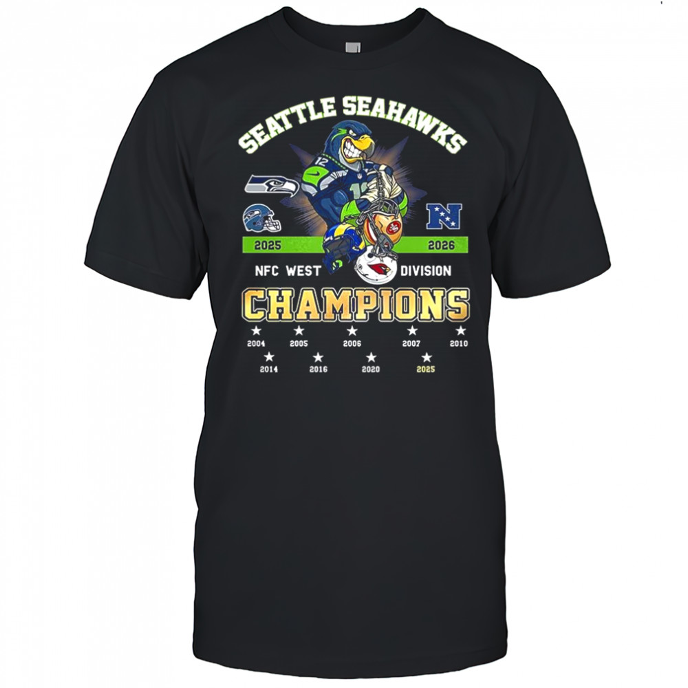 Seattle Seahawks NFC West Division Champions 2025 2026 celebration mascot shirt
