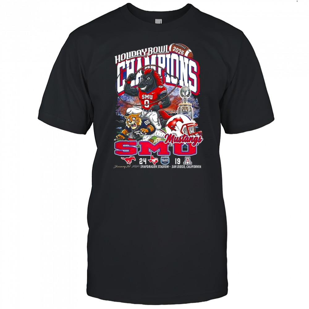 SMU Mustangs beat Arizona Wildcats Holiday Bowl 2026 Holiday Bowl Champions mascot shirt
