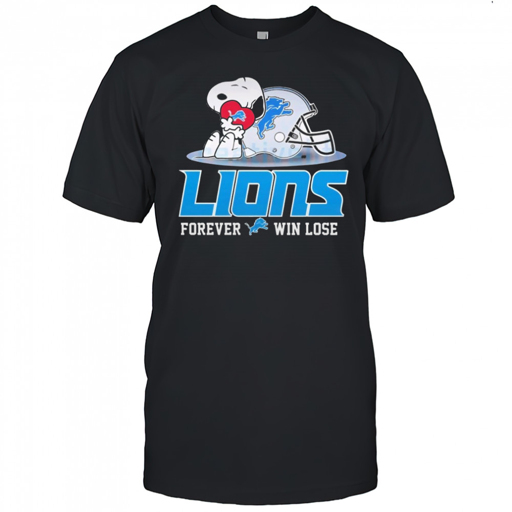 Snoopy hug logo Detroit Lions forever win lose Shirt