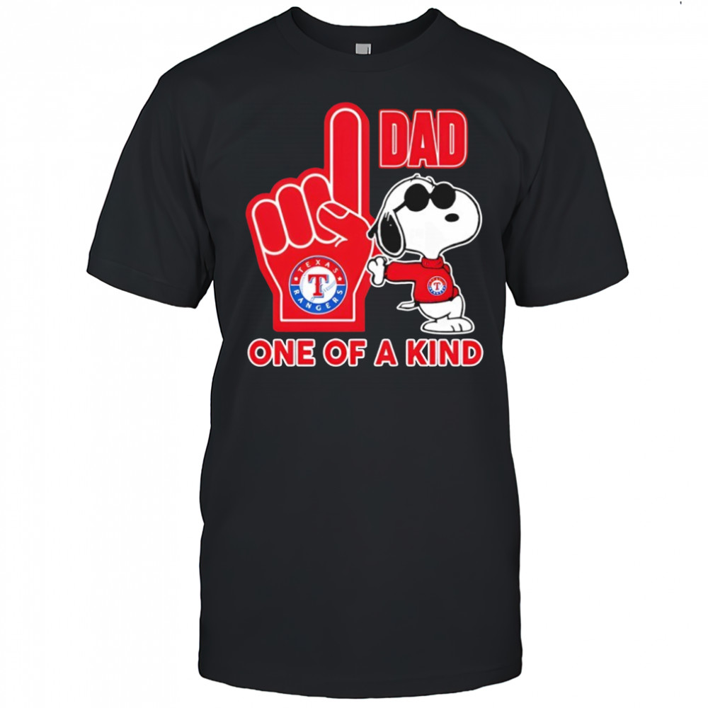 Snoopy Texas Rangers #1 Dad One Of A Kind Shirt