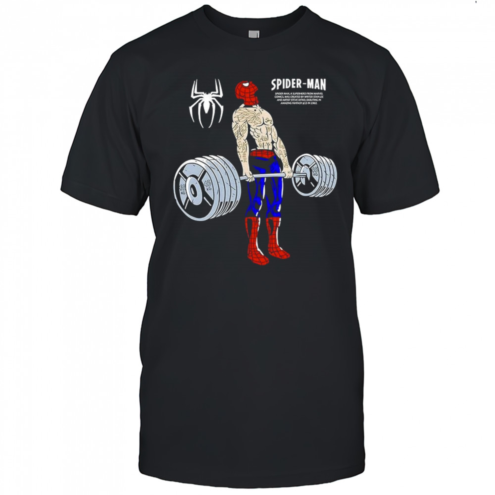 Spider-Man gym workout lifting weights shirt