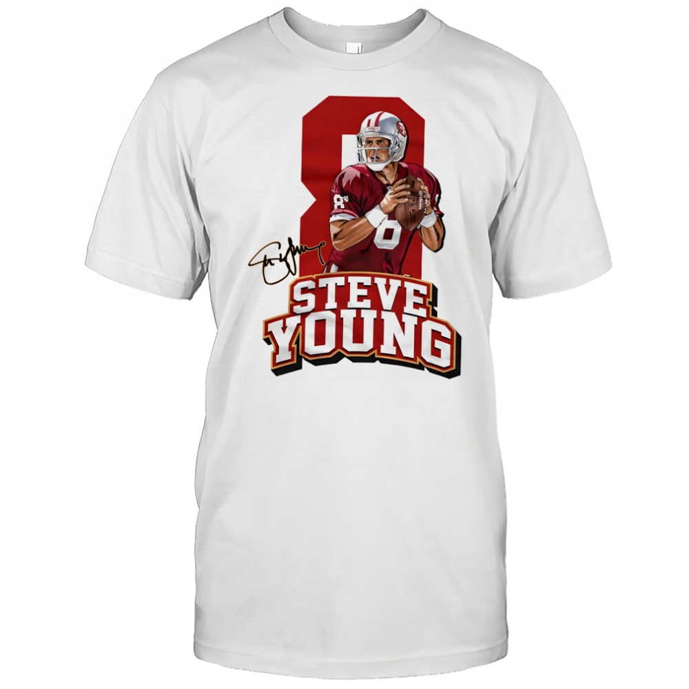 Steve Young 8 San Francisco 49ers football signature shirt