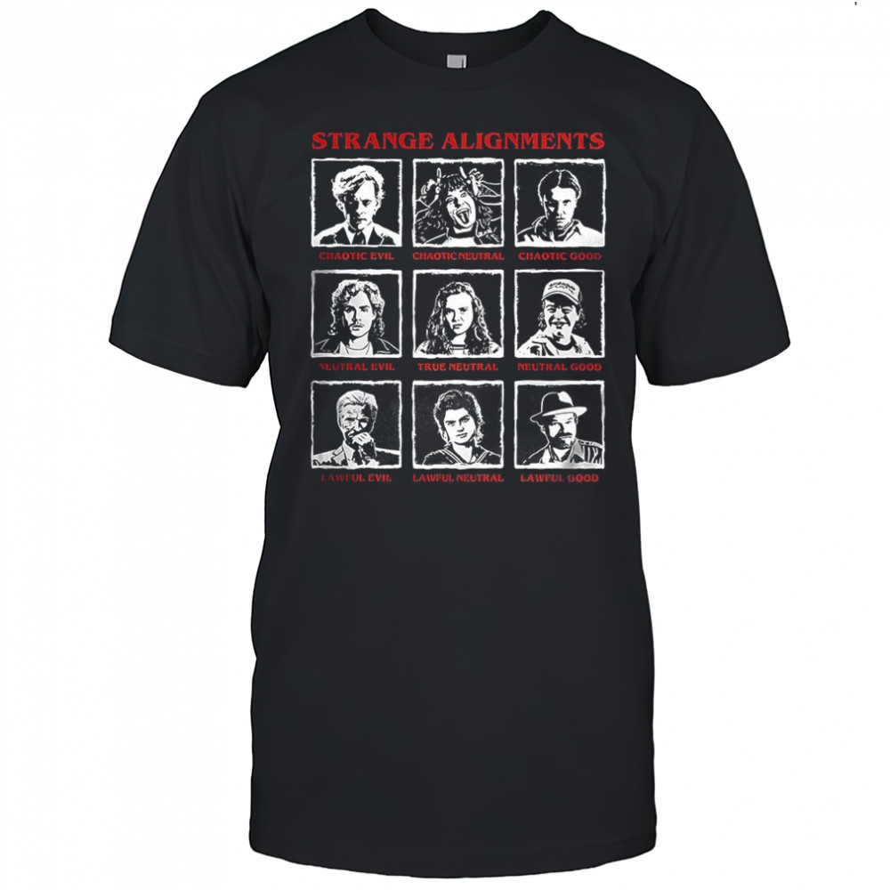 Strange Alignment Stranger Things TV series characters shirt