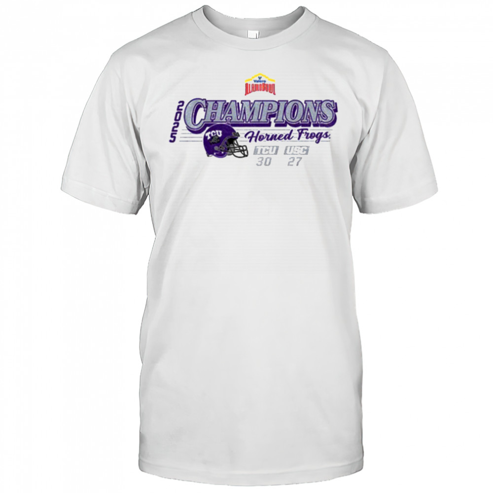 TCU Horned Frogs Football 2025 Valero Alamo Bowl TCU Champs Score 30 27 shirt