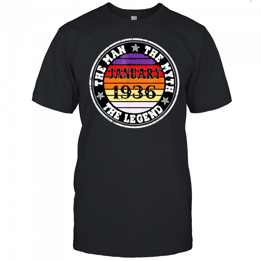 The Man Myth Legend January 1936 90 years vintage graphic shirt