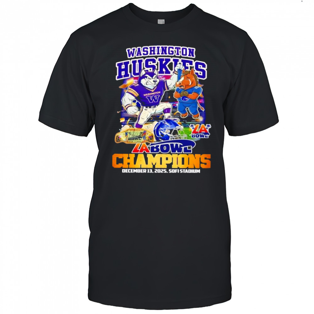 Washington Huskies La Bowl Champions 2026 NCAA Football Mascot shirt