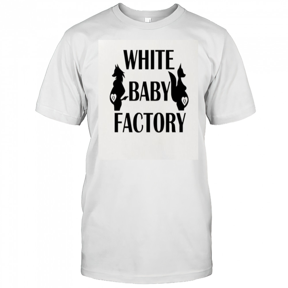 White baby factory silhouette of a pregnant animal shirt