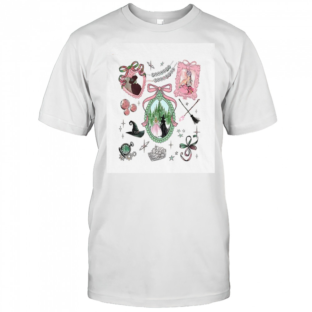 Wizard of Oz coquette bow wicked movie inspired pink and green changed for good shirt