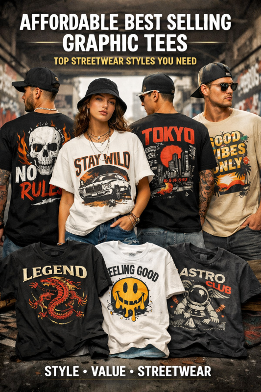 affordable best selling graphic tees streetwear style