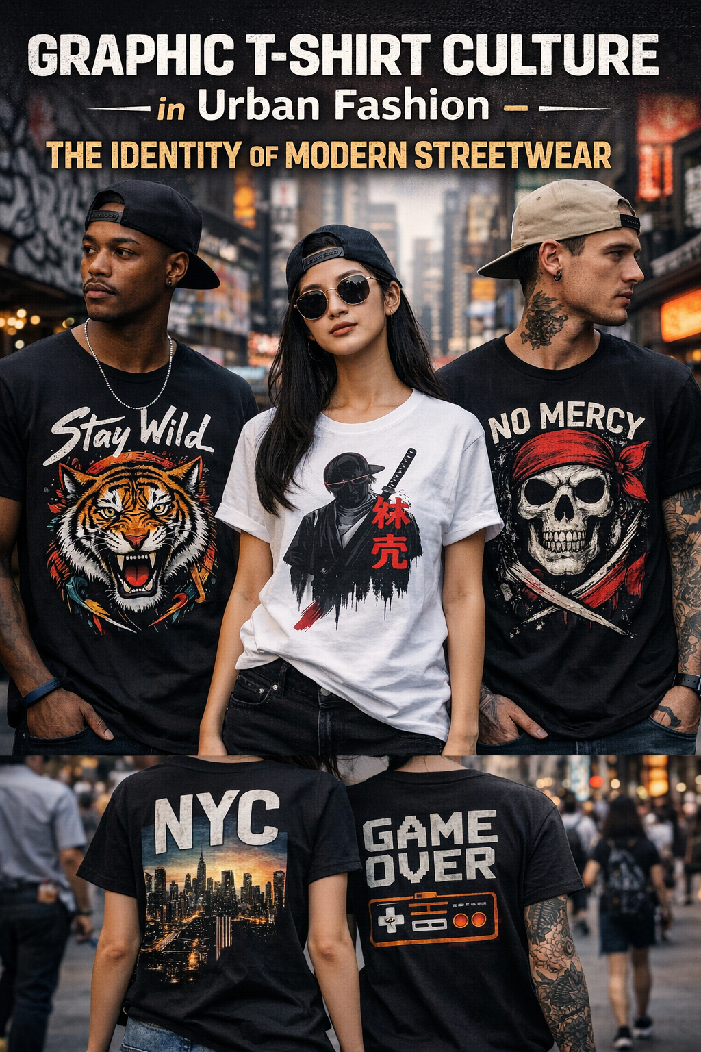 graphic T-shirt culture in urban fashion streetwear style