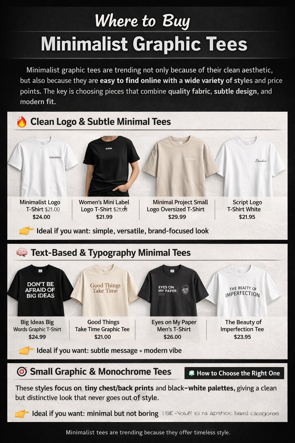 minimalist graphic tees collection online