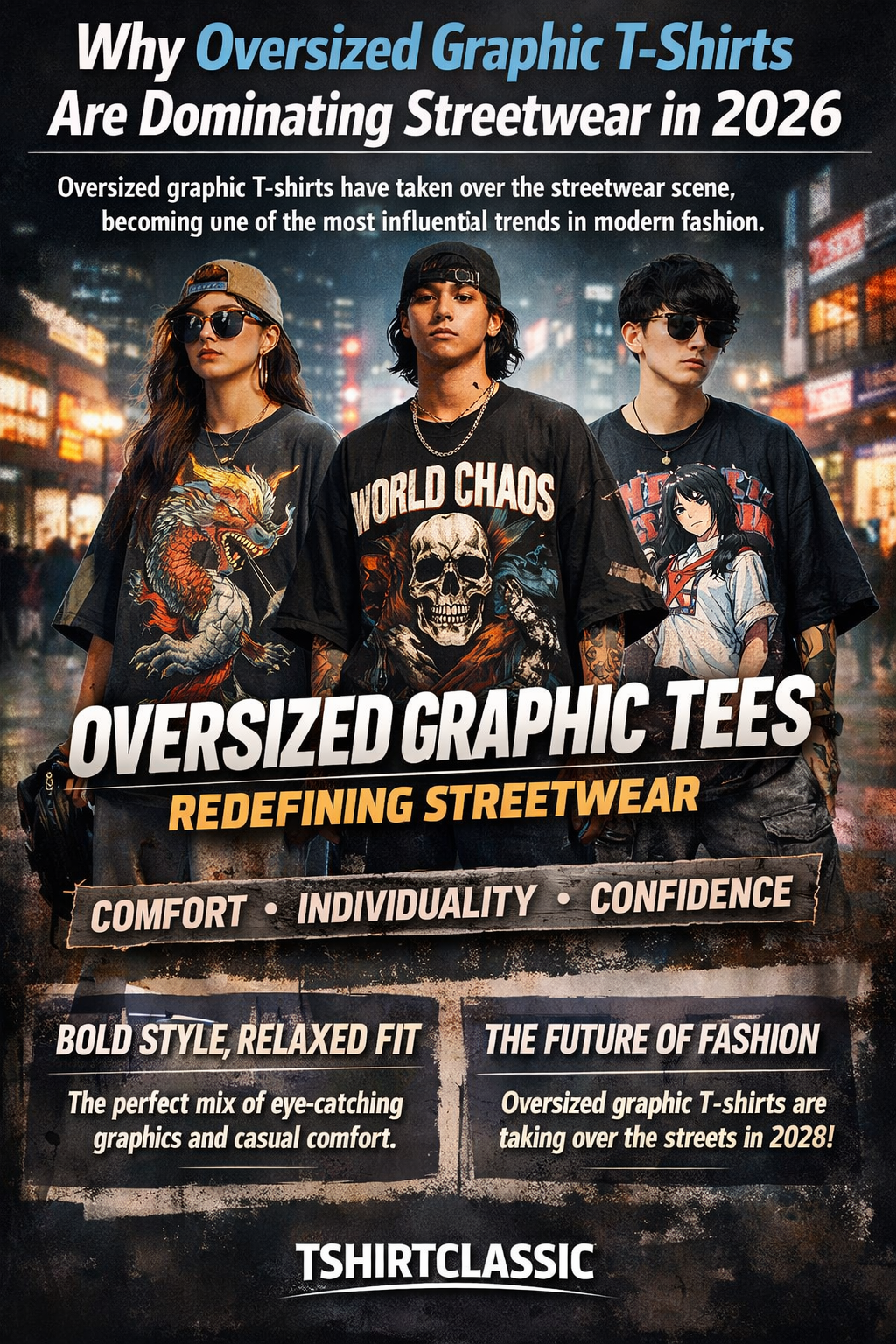oversized graphic T-shirts streetwear style