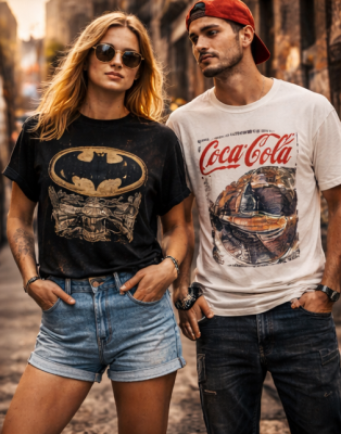 vintage band style graphic t shirt