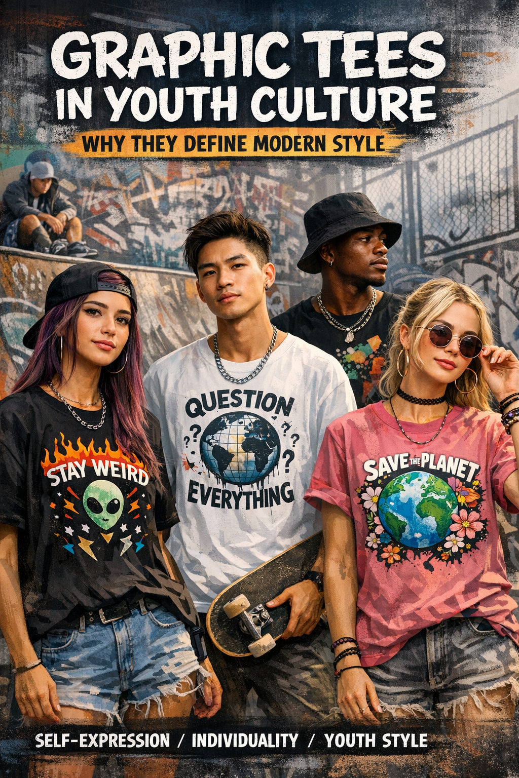 graphic tees in youth culture streetwear style