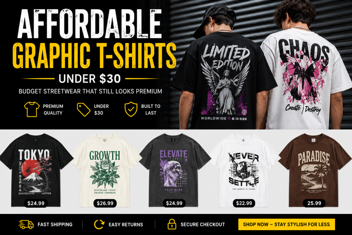 affordable graphic T-shirts under $30 casual streetwear