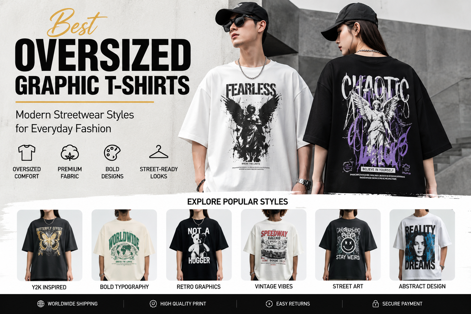 best oversized graphic T-shirts streetwear style