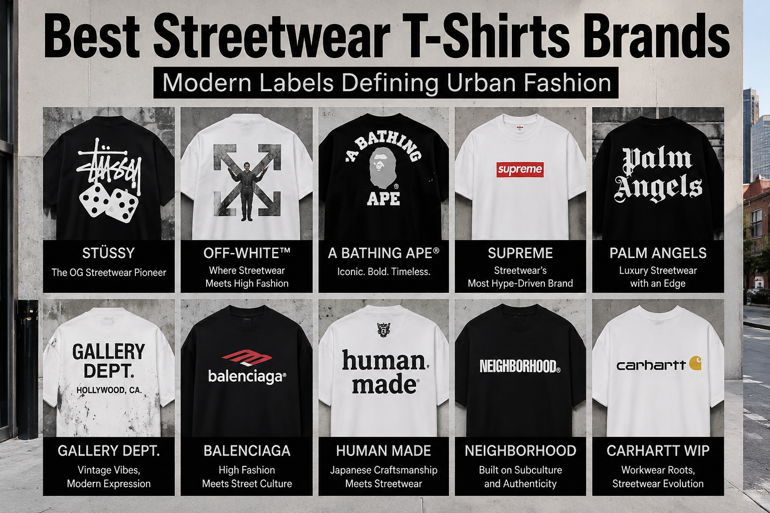 best streetwear T-shirts brands urban fashion