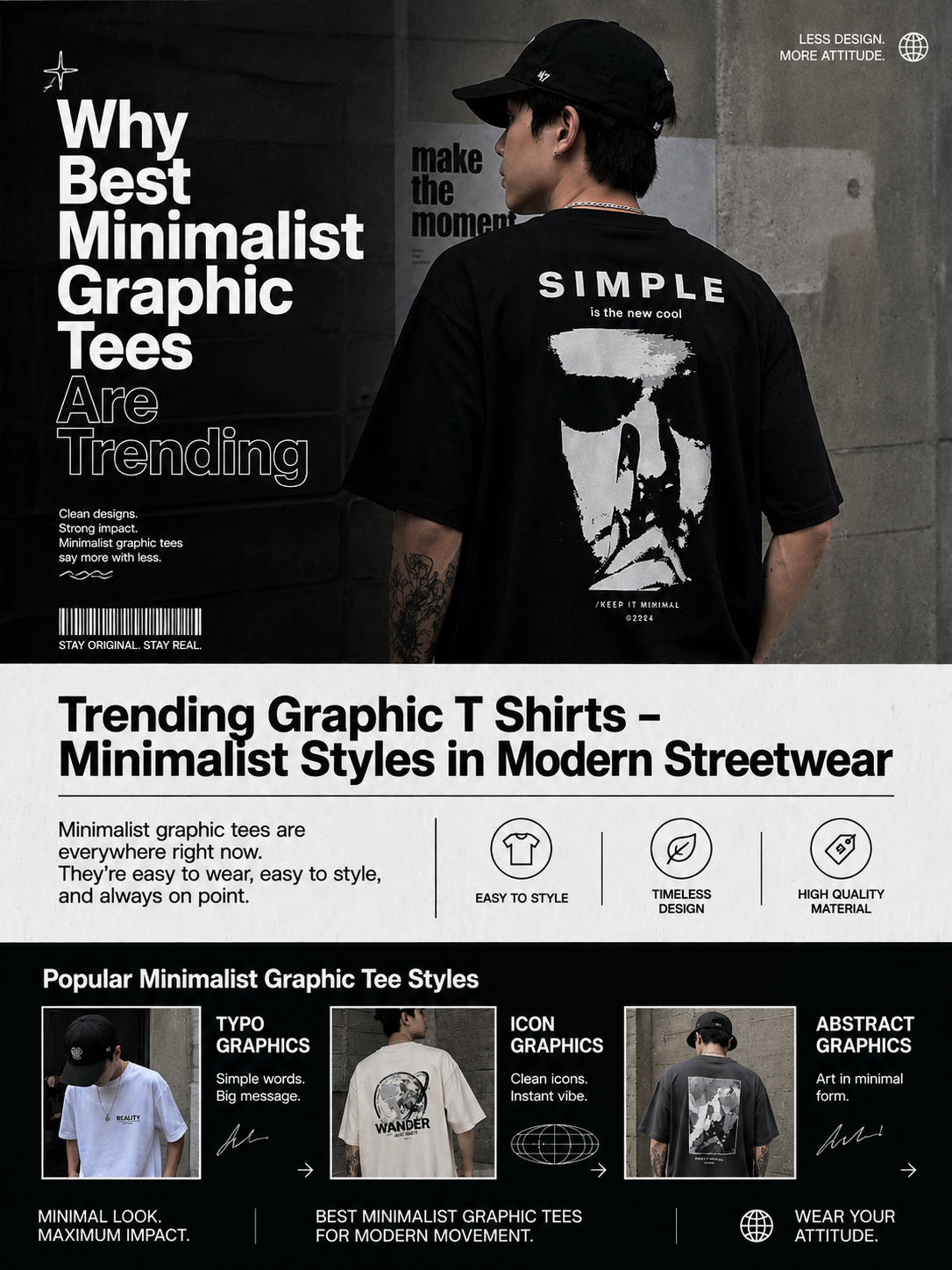 minimalist graphic tees oversized streetwear