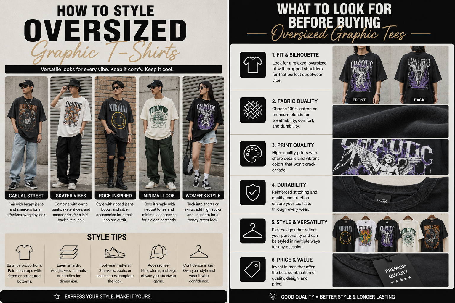oversized graphic T-shirt outfit inspiration
