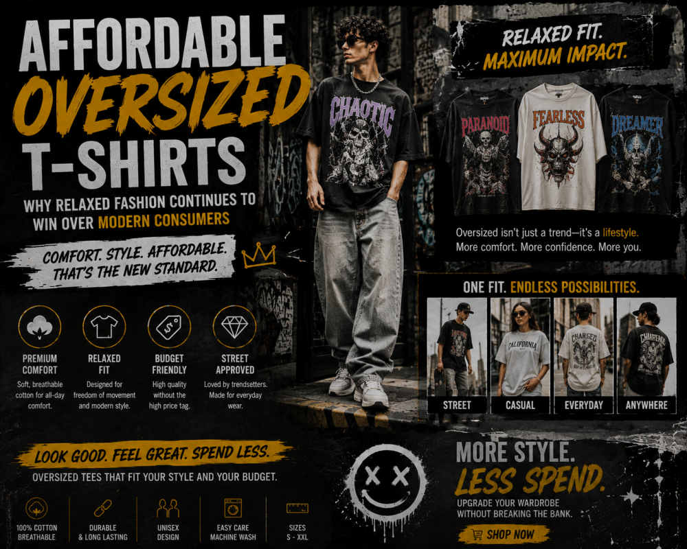 affordable oversized T-shirts casual streetwear fashion