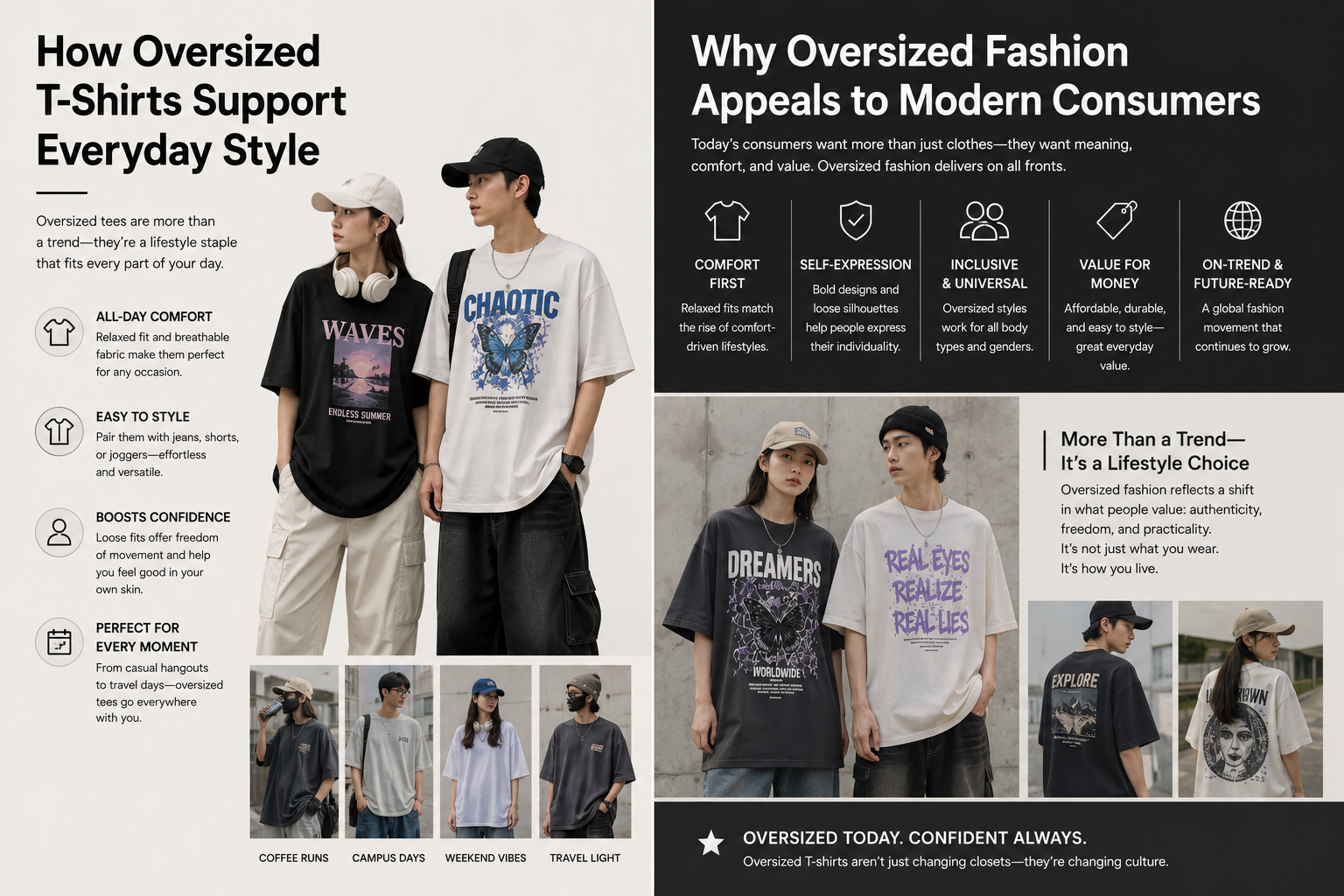 affordable oversized T-shirts everyday outfit