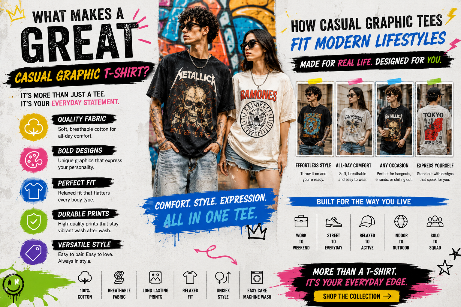 best casual graphic T-shirts versatile outfit