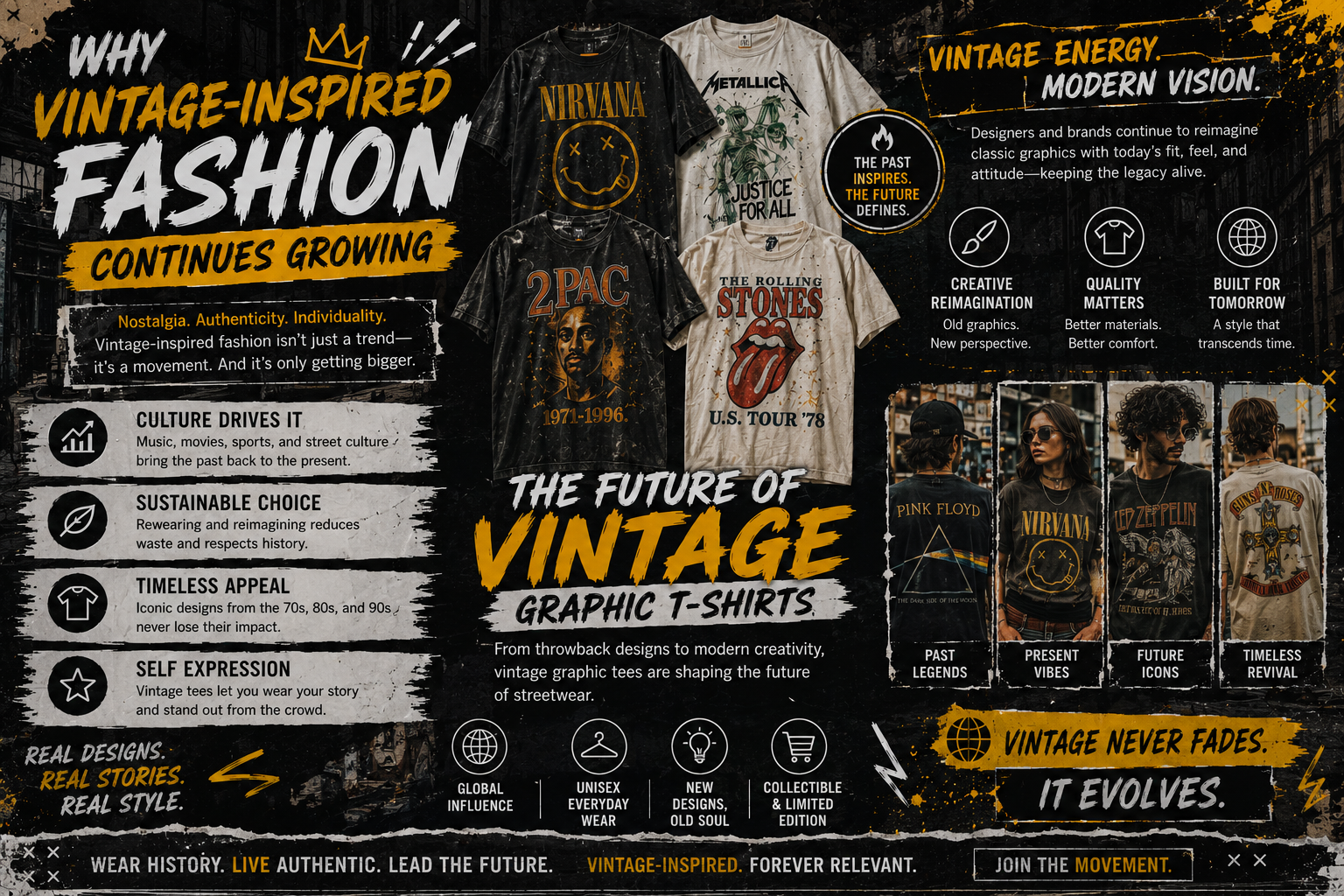 best vintage graphic T-shirts modern retro collection