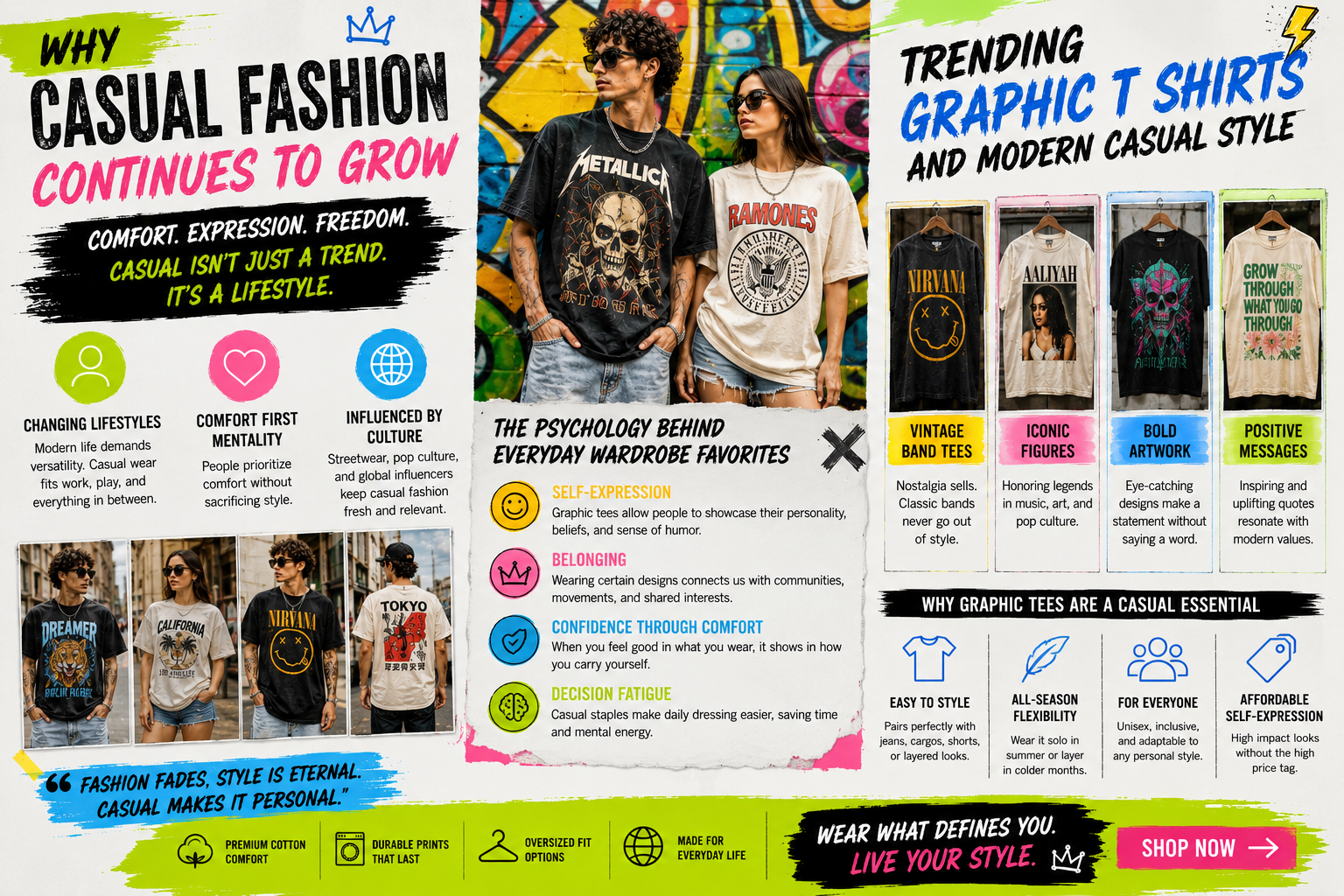 casual graphic T-shirts modern lifestyle fashion