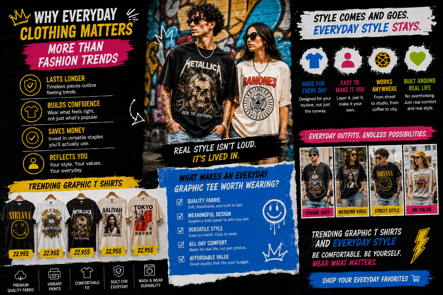 everyday graphic tees modern casual style